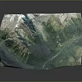 Scenic Mountain Landscape With Green Vegetation And White Peaks Aerial View