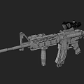 M4 carbine and scope 3d model