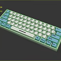 Modern Mechanical Keyboard With Blue White Yellow Keycaps For Computer Typing And Gaming