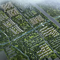 Aerial Planning Layout of Modern Residential Community With River And Green Spaces