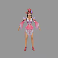 Game Anime Character In Pink Traditional Costume With Intricate Headdress And Flowing Sleeves