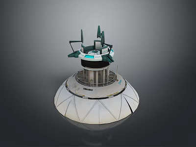 Scenic Landscape With Futuristic Circular Architecture Green Top And Modern Design 3d model