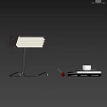Minimalist Table Lamp With Black Stand White Shade On Tabletop Near Window Mountain View