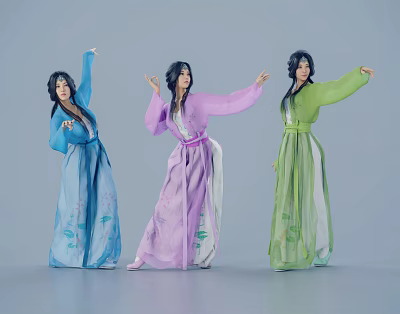 Modern Woman Ancient Dress Ancient Dress Woman Song Dress Song Dynasty Women's Dress Ancient Dress Beauty Song Dynasty Beauty Tang Dress Tang Dynasty Fairy 3d model