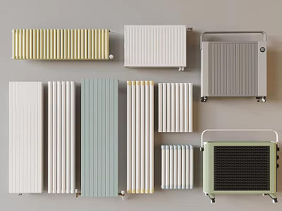 Different Types of Radiators in Multiple Colors and Modern Designs 3d model