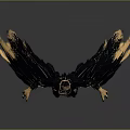 Mythical Creature With Eagle Like Head Black Feathers Golden Claws And Green Belt
