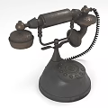 Vintage Telephone With Rotary Dial And Coiled Cord As Classic Daily Electrical Appliance