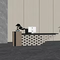 Modern Reception Desk Front Desk 3d model