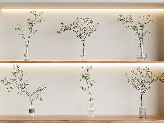 modern vase hydroponic plant combination 3d model