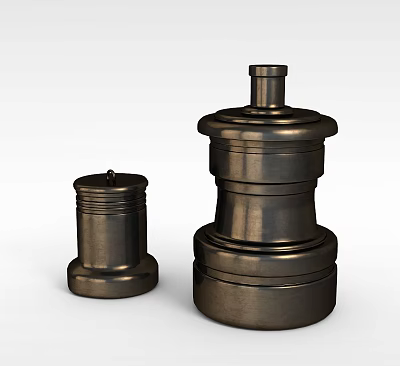 Two Dark Metal Lockers With Classic Design And Smooth Surface Finish 3d model Two Dark Metal Lockers With Classic Design And Smooth Surface Finish 3d model