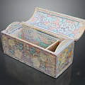 Handcrafted Apparel Accessory Storage Box With Intricate Colorful Patterns And Open Lid Design Details