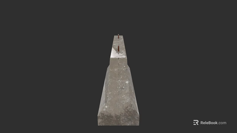 Stone Fence Structure With Gray Vertical Pillar In Isolated Background 3d model 