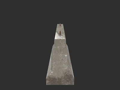 Stone Fence Structure With Gray Vertical Pillar In Isolated Background 3d model
