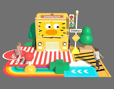 Modern Meichen Children's Recreation Area 3d model