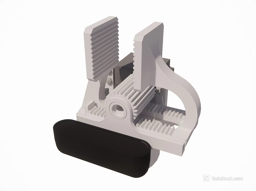 Mechanical Component With Gear Toothed Structure Connecting Parts And Black Base 3d model 