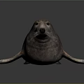 Realistic Seal 3D Model With Brownish Spotted Texture And Sleek Body On Dark Background