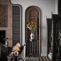 Vintage Luxury Living And Dining Room With Exquisite Carved Fireplace And Elegant Comfortable Furnishings