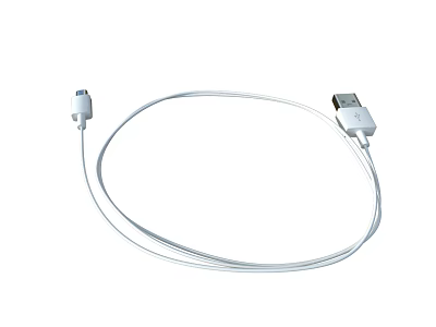 Mobile Digital White USB Data Cable With Dual Connectors For Charging And Sync Functions 3d model