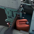 Gray Inflatable Motor Boat As Water Transport With Seats And Orange Cushions