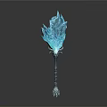 Ice Crystal Torch With Blue Flaming Light And Decorative Silver Base