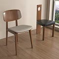 Modern Leisure Chairs With Wooden Frame And Gray Black Upholstered Seats By Window