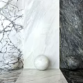 Marble Wall Panels with Various Textures White Black and Gray Decorative Spheres 3d model
