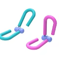 Blue And Pink U Shaped Fitness Equipment For Resistance Training Exercises