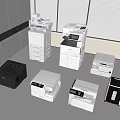 Printer Copier Copy Scan Print All-in-One Laser Printer Office Electrical Supplies Paper Shredder 3d model