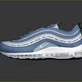 Blue Nike Air Max 97 Shoes With Smiley Face Logo And White Sole