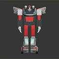 Winged Robot Action Figure With Red White Blue Gray Colors And Standing Pose