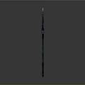Mythical Trident Weapon With Black Long Handle Three Prongs And Blue Glowing Accents