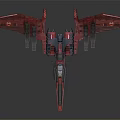 Red Modern Fighter Jet Model With Weapons Wings And Sleek Design 3d model