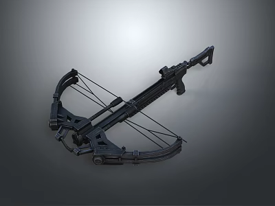 Modern Tactical Crossbow with Metal Frame and Mechanical Structure for Hunting Use 3d model