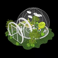 Elegant Villa Balcony Featuring Transparent Spherical Design Green Plants And Outdoor Seating