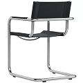 Modern Light Beige Fabric Upholstered Arm Chair With Polished Chrome Metal Frame For Contemporary Interiors