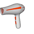 White Handheld Hair Dryer With Orange Accents And Modern Design For Daily Use