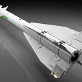 Advanced Military Weapon Missile With White Body Green Label Aerodynamic Design And Tail Fins