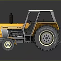 Deutz D 40 Yellow Tractor With White Roof Black Exhaust Pipe Large Wheels And Cabin