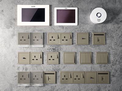 Modern switch socket combination 3d model