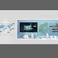 Exhibition Hall Display With World Map City Model Digital Screen And Photo Wall