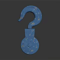 Blue Industrial Hook Pulley With Vintage Metallic Finish And Curved Design