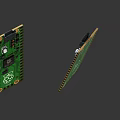 Raspberry Pi Development Boards Featuring Green Circuit Electronic Components And Pins 3d model
