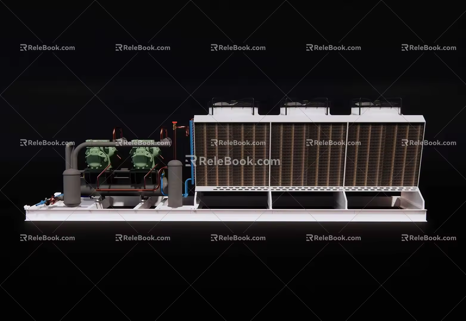 Modern refrigeration unit air conditioning unit multi-line cooling tower 3d model