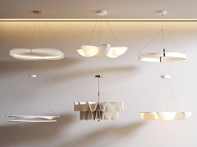 Modern Pendant Light Combinations With Sleek Circular And Geometric Shapes For Interior Ceiling 3d model