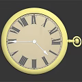 Vintage Golden Pocket Watch With Roman Numerals Cream Dial And Black Hands
