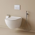 Wall mounted White Toilet With Bidet Spray Toilet Paper Holder And Control Panel
