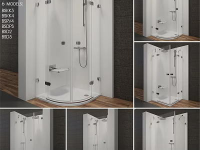 Modern Shower Sauna Enclosure Design With Glass Doors And Chrome Fixtures 3d model