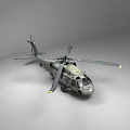 Military Helicopter with Rotor Blades Cockpit Details and Gray Fuselage Design