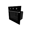 Modern Black Kitchen Oven With Control Knobs Interior Rack And Light 3d model