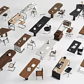 Collection of Various Modern Desk Designs With Different Materials And Chairs